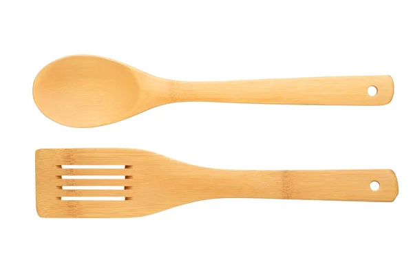 Tahta spatula ve kaşık — Stok fotoğraf