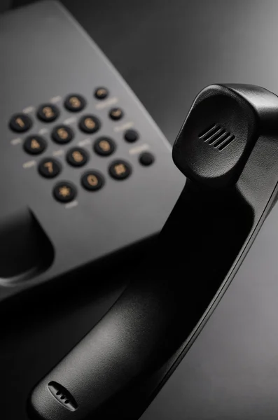 Černý telefon — Stock fotografie
