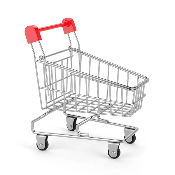 Toy Shopping Cart Isolated White Background Rendering Illustration — Stock Photo, Image
