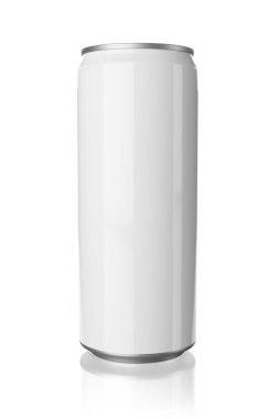 Alüminyum 330 ml ince beyaz arka planda izole edilebilir. Tasarım içeceği, bira, soda, meyve suyu, su ya da alkol. 3B resimleme.
