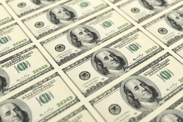 Amerikan 100 Dolarlık Banknotlar Resimleme — Stok fotoğraf