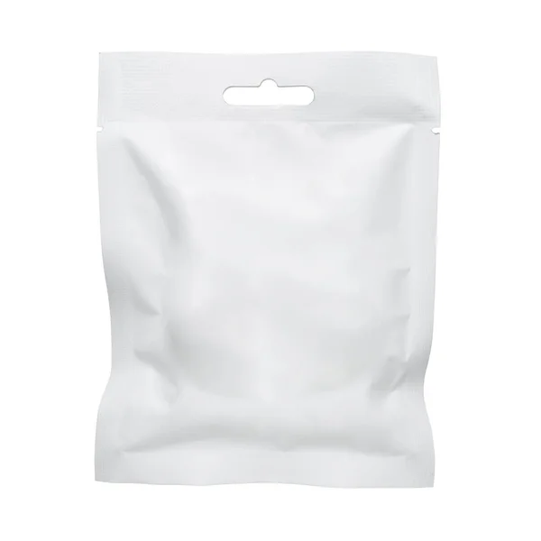 白い背景に隔離された白い空白の袋 デザインのためのモックアップテンプレート — ストック写真