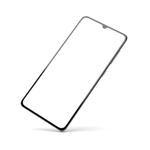 白の背景に隔離された空白の画面を持つ現代のスマートフォン モックアップテンプレート 3Dレンダリング図 — ストック写真
