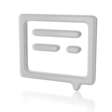 Kare konuşma balonu. Sohbet ya da mesajlaşma konsepti. 3B resimleme.