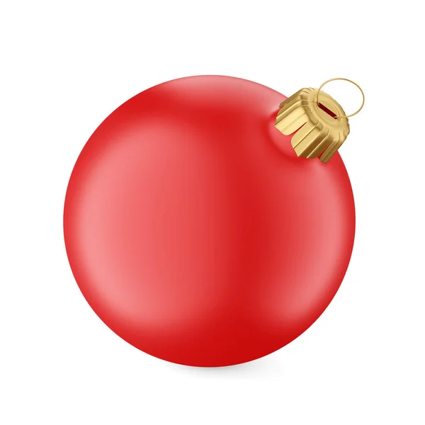 Rote Weihnachtskugel Isoliert Auf Weißem Hintergrund Darstellung — Stockfoto