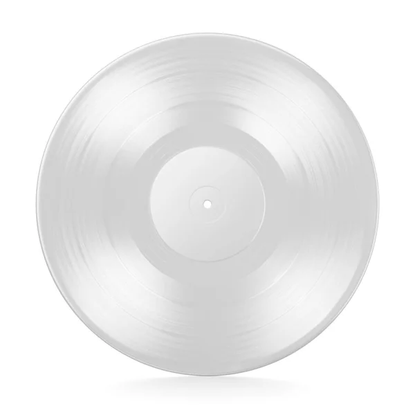 Inch White Vinyl Record Isolated White Background Rendering Illustration — Stock Photo, Image