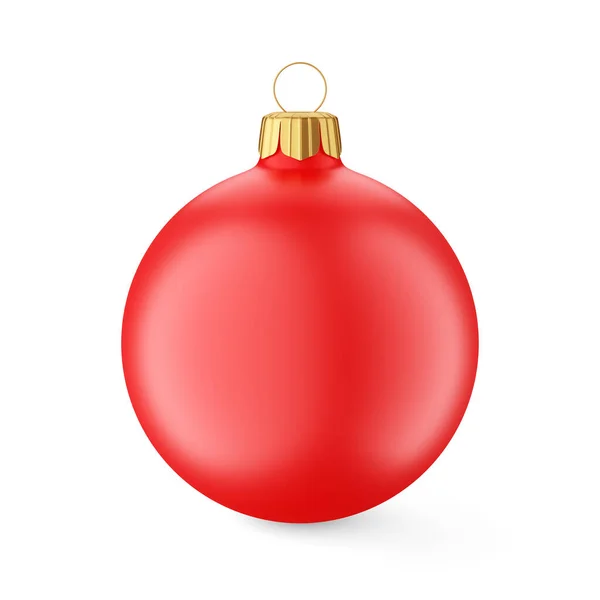 Rode Kerstbal Geïsoleerd Witte Achtergrond Weergave Illustratie — Stockfoto
