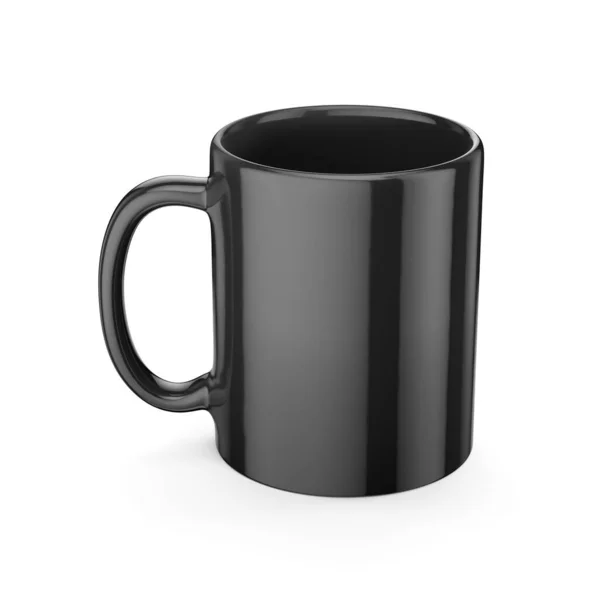 Tomma Svart Kaffe Eller Kopp Mock Isolerad Vit Bakgrund Rendering — Stockfoto