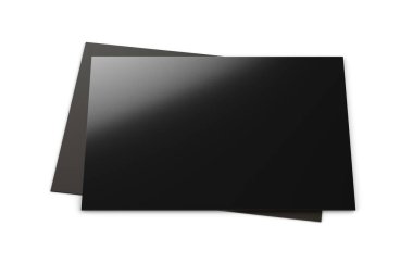 Siyah esnek vinil hatıra buzdolabı mıknatısı beyaz arka planda izole edilmiş. 3d resimleme.