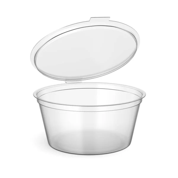 Open Empty Fast Food Dip Container Isolated White Rendering Illustration — Stock Photo, Image