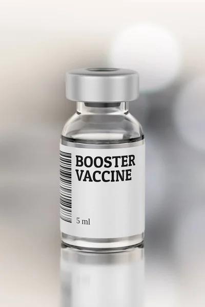 Vacuna Dosis Recuerdo Vial Vidrio Ilustración Representación —  Fotos de Stock