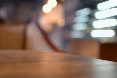 Wood table top for product display, background with blur. mockup presentation for your product