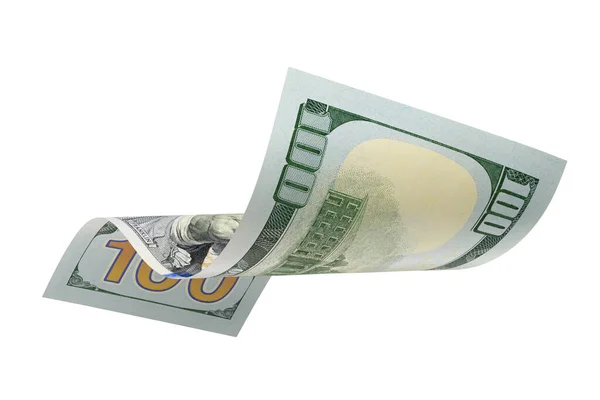 Banconota Cento Dollari Americana Isolata Sfondo Bianco Illustrazione Rendering — Foto Stock