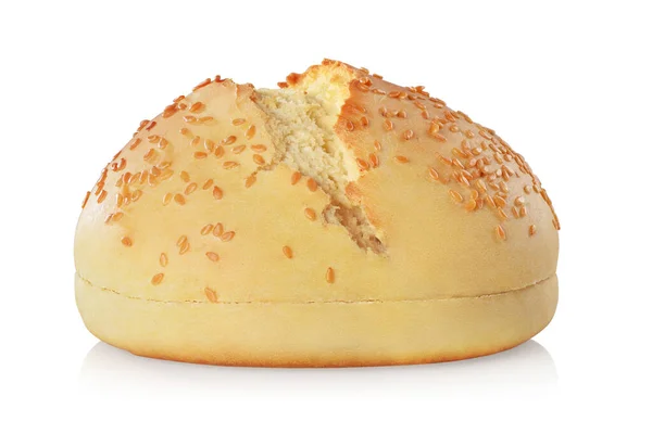 Hamburger Broodje Met Sesamzaad Geïsoleerd Een Witte Achtergrond — Stockfoto