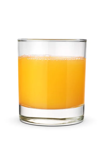 Glas Färsk Apelsinjuice Isolerad Vit Bakgrund — Stockfoto