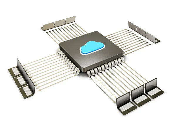 Conceptual CPU isolated on a white background — Stock Photo, Image
