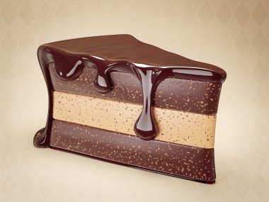 hafif bir arka plan üzerinde lezzetli çikolatalı kek