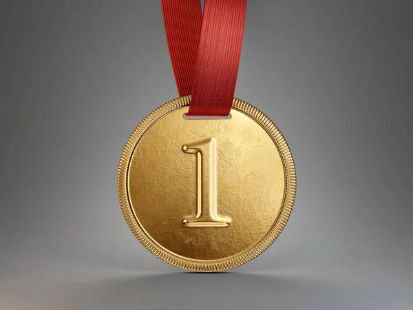 メダル賞は灰色の背景に隔離されています 3Dイラスト — ストック写真