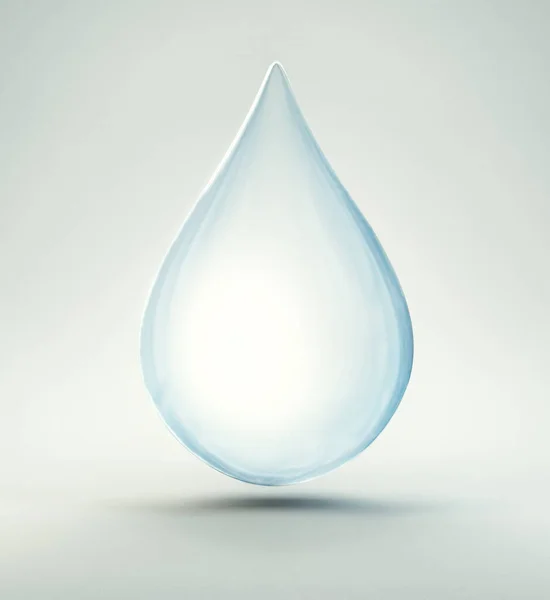 Gota Água Isolada Fundo Claro Ilustração — Fotografia de Stock