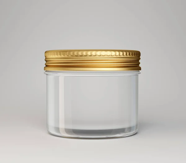 Glass Jar Isolated Grey Illustration — Zdjęcie stockowe