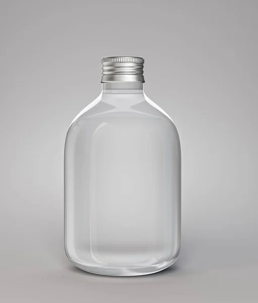玻璃瓶隔离在一个灰色 — 图库照片