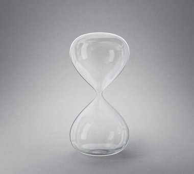 bir gri izole kum saati. 3D çizim