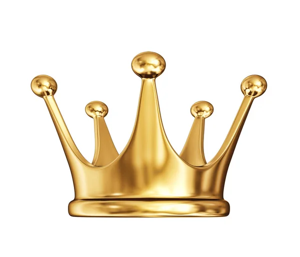 Coroa Dourada Isolado Branco Ilustração — Fotografia de Stock