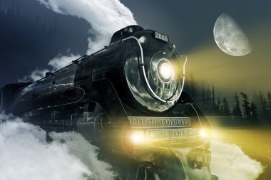 Hudson Steam Locomotive clipart