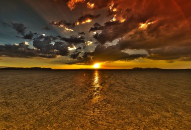 Dry Lake Sunset HDR clipart