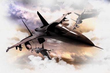 Fighter Jets in Action clipart