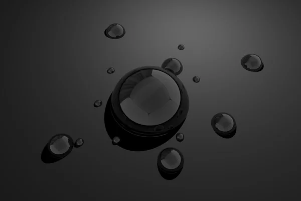 Black Water Drops — Stock Photo, Image