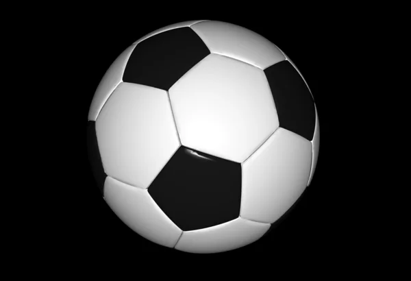 Fotbalový míč na černém pozadí — ストック写真