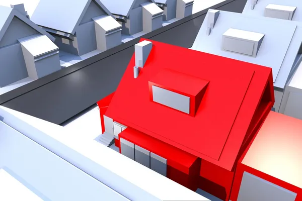 Rode huis — Stockfoto