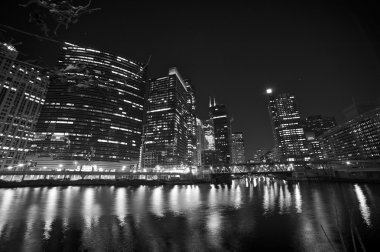 Chicago riverwalk siyah beyaz