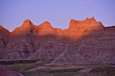 Badlands günbatımı manzarası