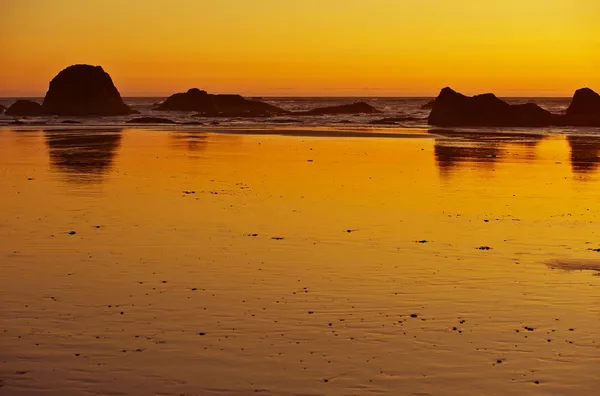 Oranžový oceán západu slunce — Stock fotografie