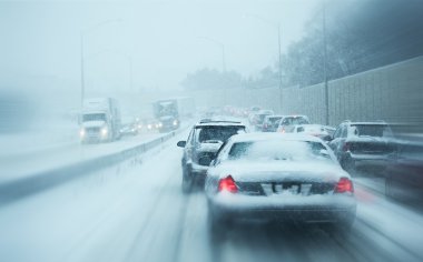 Kış fırtına trafik
