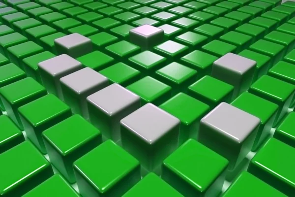 3D Green Blocks — Stock Photo, Image