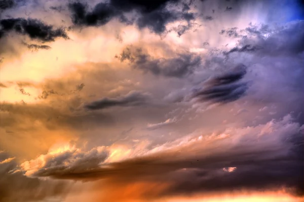 Pôr-do-sol HDR colorido — Fotografia de Stock