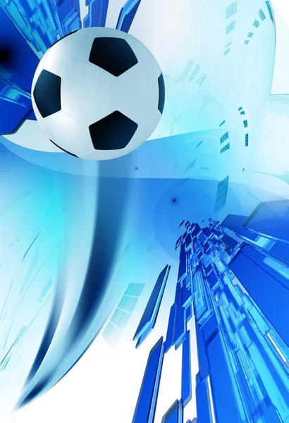 Ποδόσφαιρο μπλε φόντο — Φωτογραφία Αρχείου