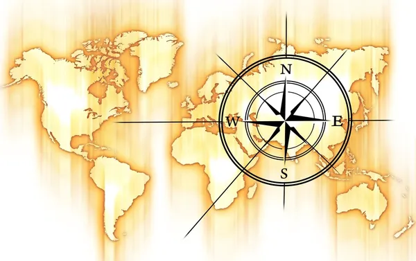 World and Compass — Stock Photo, Image