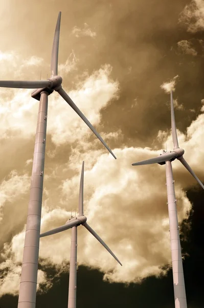 Windturbines sepia — Stockfoto