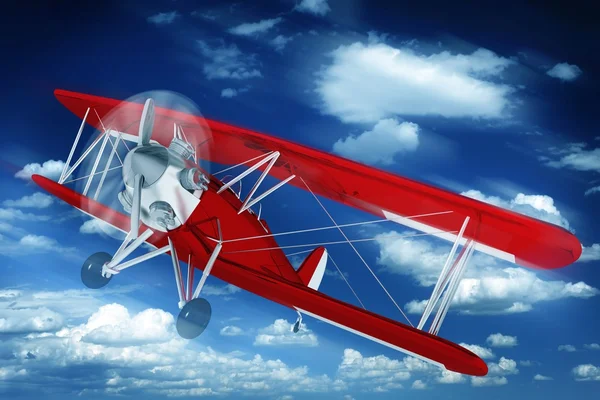 Biplane on the Sky — Stock Photo, Image