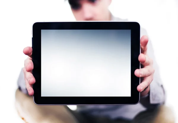 Tablet PC i händer — Stockfoto