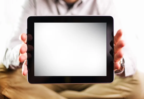 Mannen met Tablet PC — Stockfoto