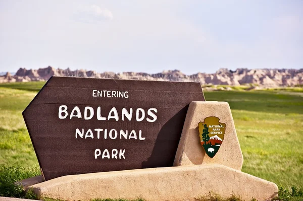 Badlands National Park Sign — Stock Photo, Image