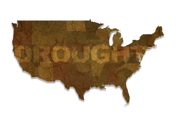 Mapa da seca nos EUA — Fotografia de Stock