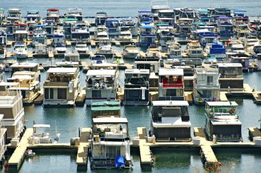 Houseboats in Marina clipart