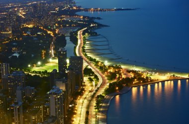 michigan Gölü kıyısında