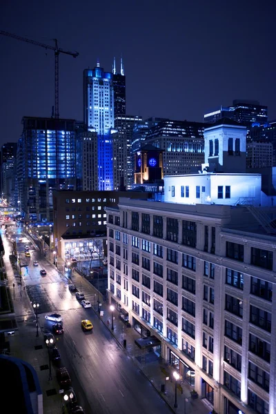 Cidade de Chicago à noite — Fotografia de Stock